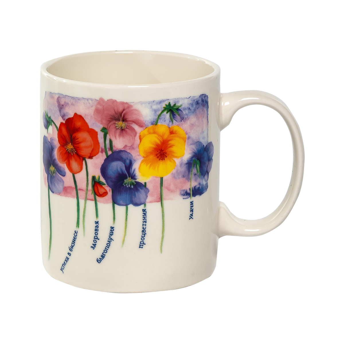 Кружка "анютины глазки" 350 мл, фарфор (1/48) "olaff" 135-08031
