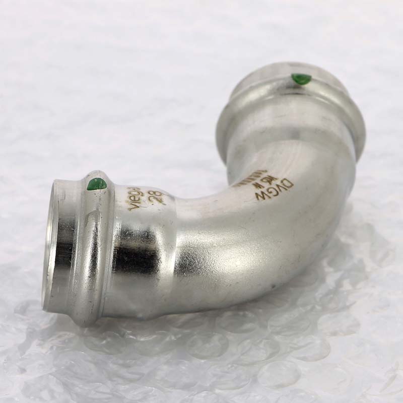 Угол пресс 28 нержавеющая сталь Sanpress Inox VIEGA