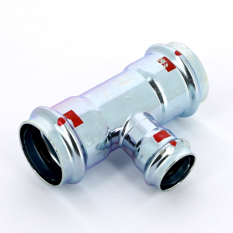 Тройник пресс 42x28x42 оцинкованная сталь Prestabo VIEGA