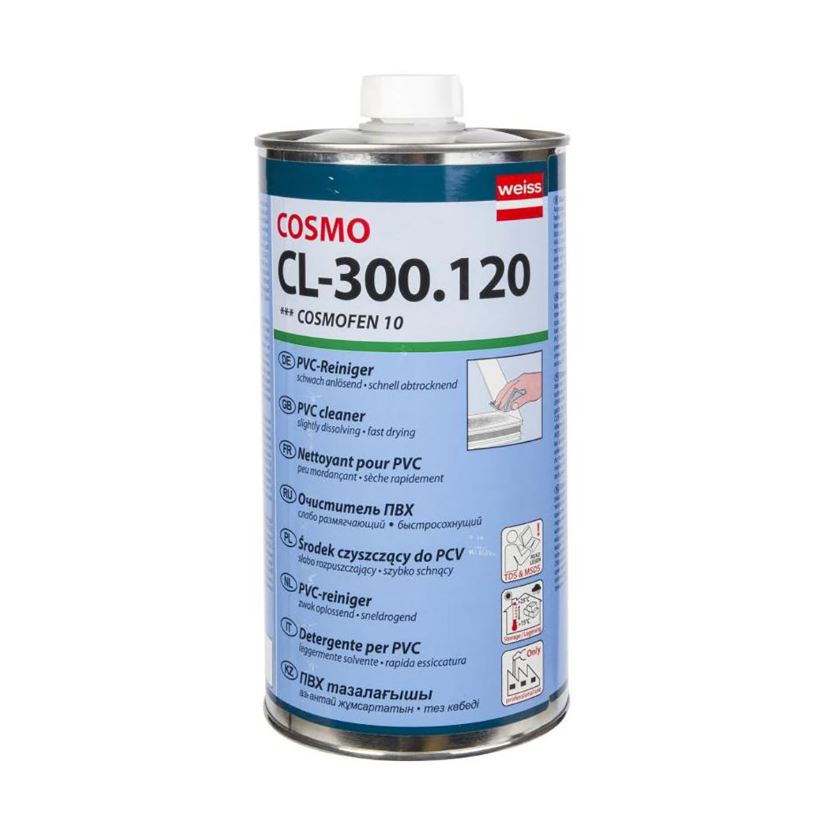 Очиститель для пвх "cosmo cl 300.120" (cosmofen 10) 1000 мл (1/12)