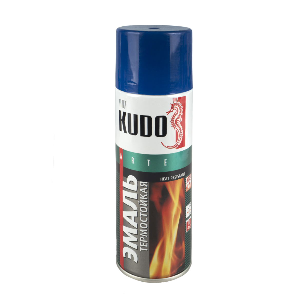 Краска аэрозоль  термостойкая синяя  520 мл (12) "kudo" ku-5004