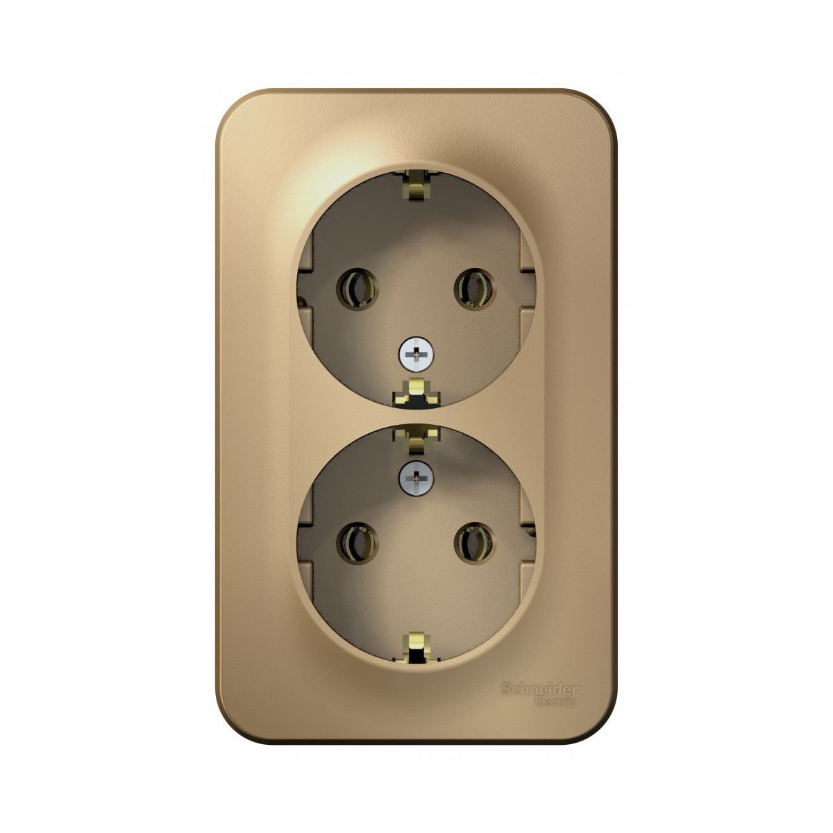 Розетка открыт. уст. "blanca" 2-х местн. с заземл. 16а, титан (1/8/16) "schneider"