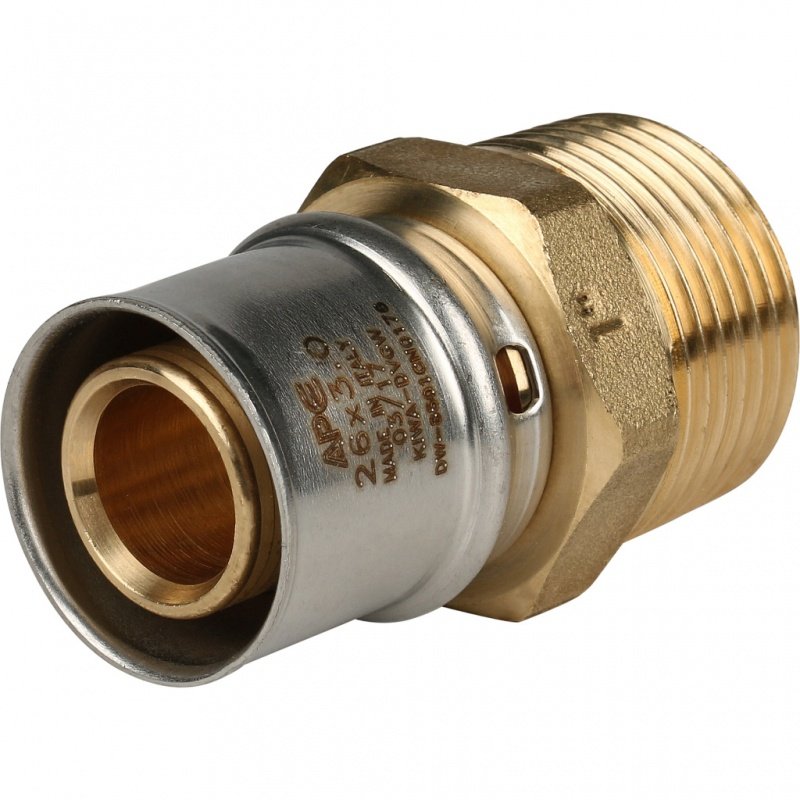 Муфта переходная под пресс 26 x 1" (НР) STOUT для МП труб