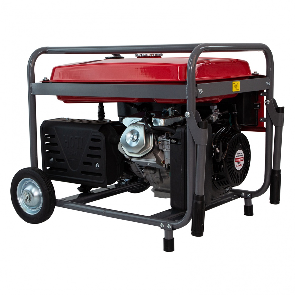 Генератор бензиновый LK 7500E, 6.5 кВт, 230 В, бак 25 л, электростартер Kronwerk (94694)