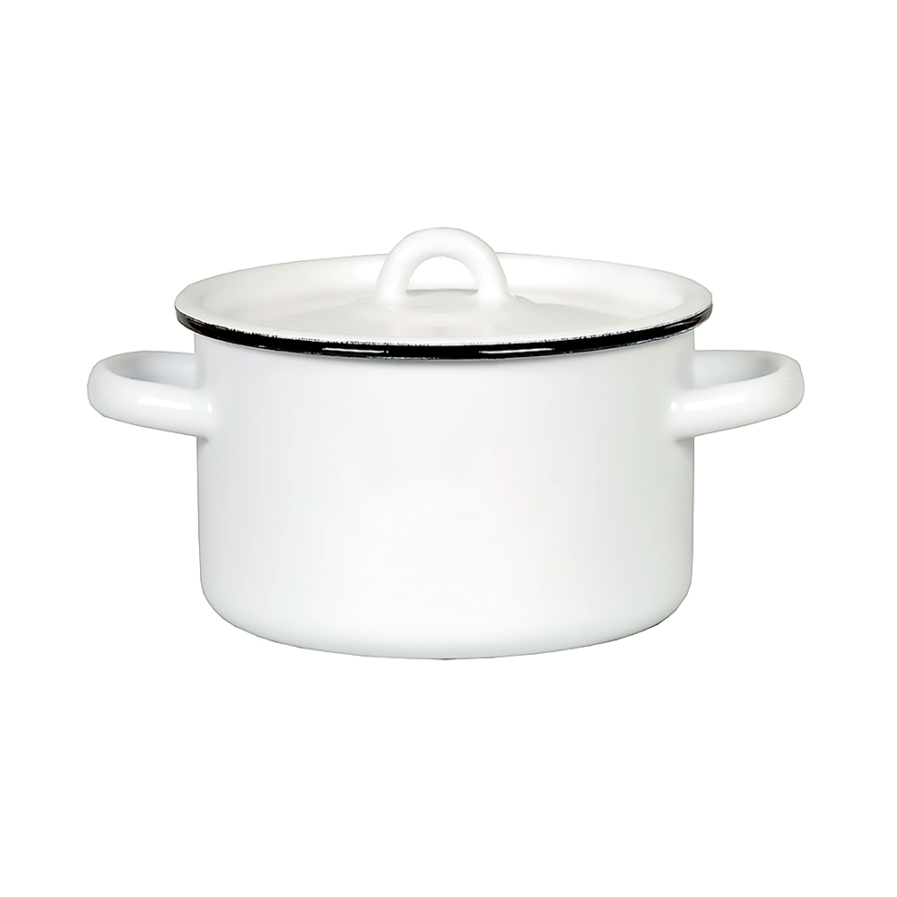 Кастрюля эмалиров. с крышкой 1,5 л (1/8) "стальэмаль"  2с15/1