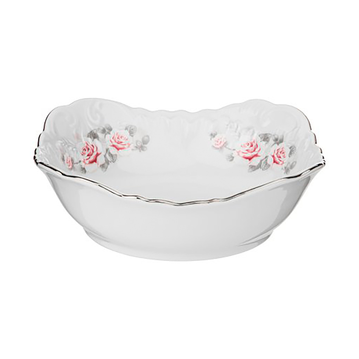 Салатник "rococo" бледная роза 17*17 см (1/6/36) "cmielow" omdz23-рококо-16