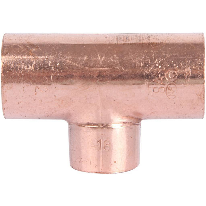 Тройник переходной 22х18х22 мм медный под пайку SANHA 15130221822