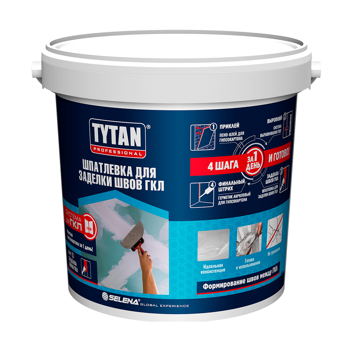 Шпатлевка для гкл полимерная готовая 10 кг (1) "tytan professional"