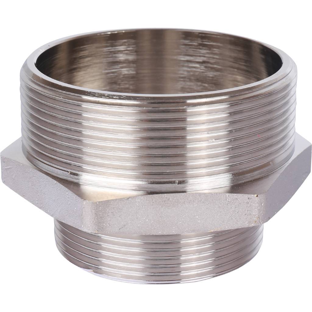 Ниппель переходной резьбовой НР 2"1/2 x 2" никель STOUT