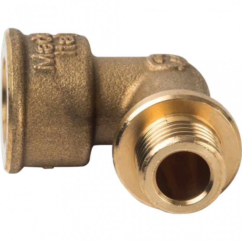 Угол резьбовой ВН с упором 1/4" латунь STOUT