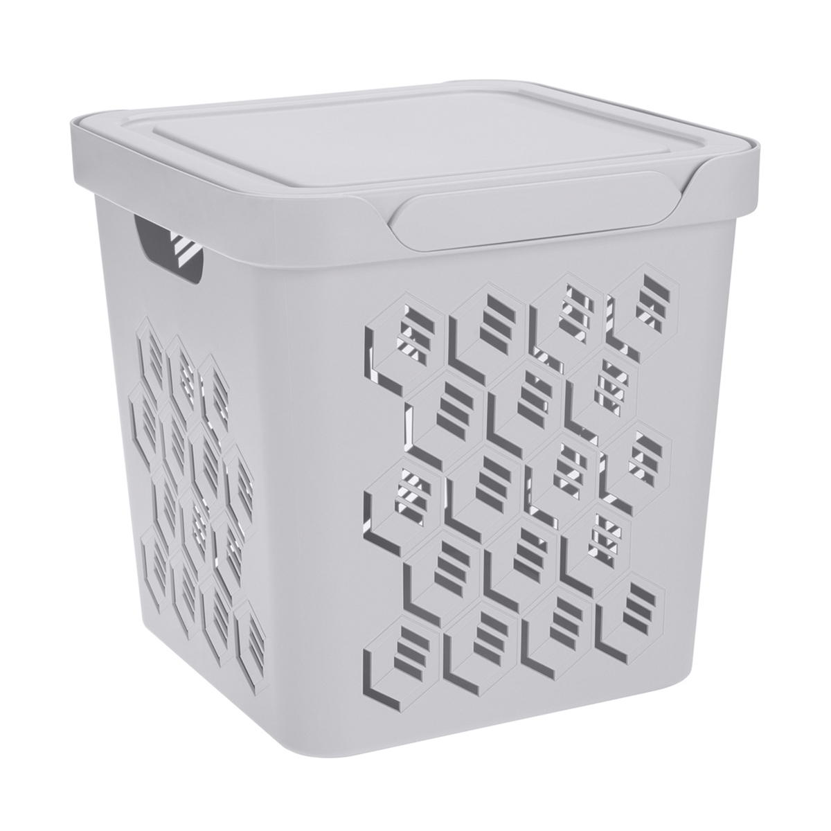 Ящик универс. с крышкой "deluxe" 286*286*286 мм 18 л (светло-серый) (1/6) "бытпласт"