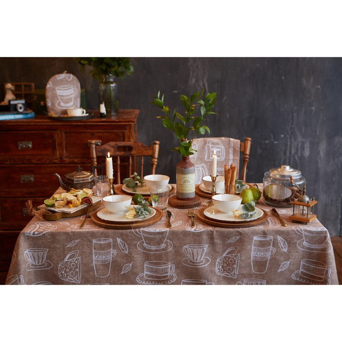 Скатерть "доляна" cup of tea  220*144 см (1/16) 4682763