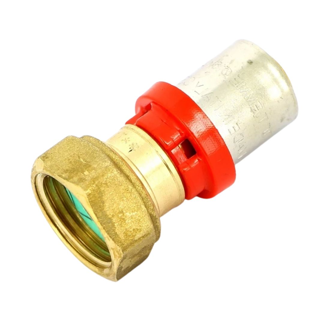 Муфта с накидной гайкой (ВР) 20 x 1/2" под пресс плоская прокладка для МП труб TIEMME