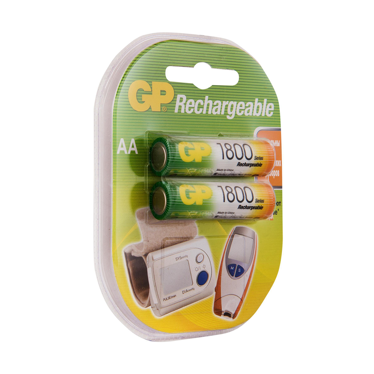 Аккумулятор gp rechargeable 180aahc-2decrc2  тип аа, 1800 мач (2 шт. в блистере) (1/10/100)