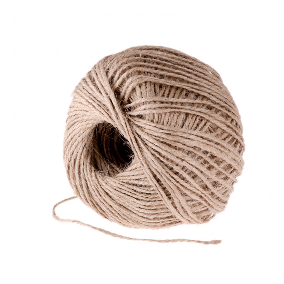 Шпагат джутовый, 1.5 мм, L 100 м, 2-ниточный, Сибртех (93876)