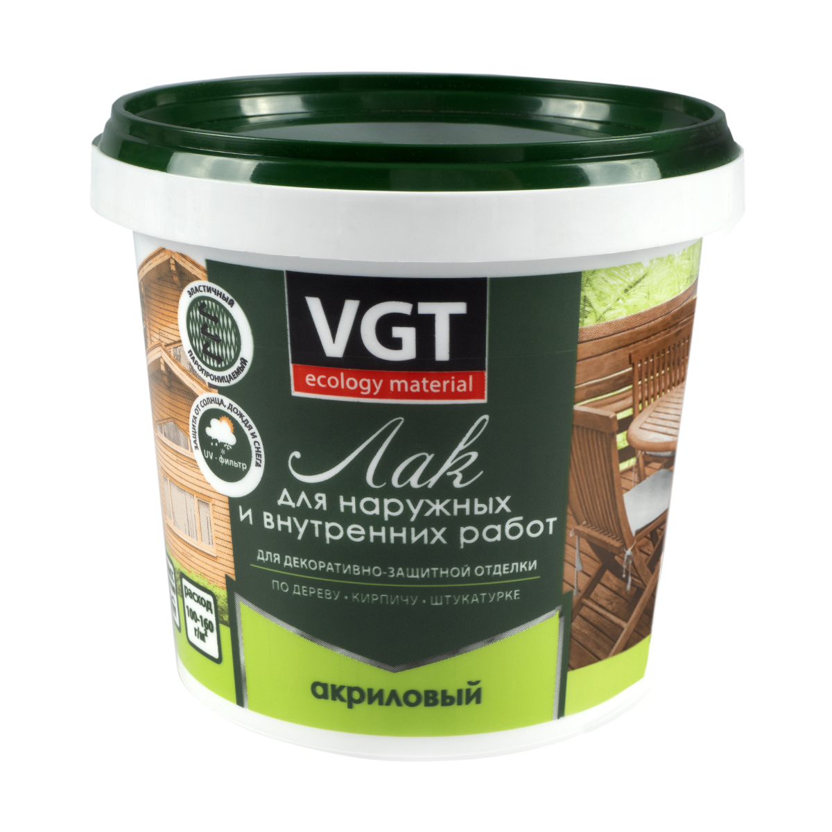 Лак для наруж./внутр. работ матов. 0,9 кг (6) "вгт"