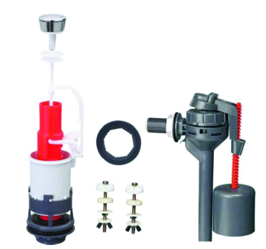 Арматура водосливная "мр" 1 кнопка, боковой подвод, заливной клапан "topy" (1/20) "wirquin"