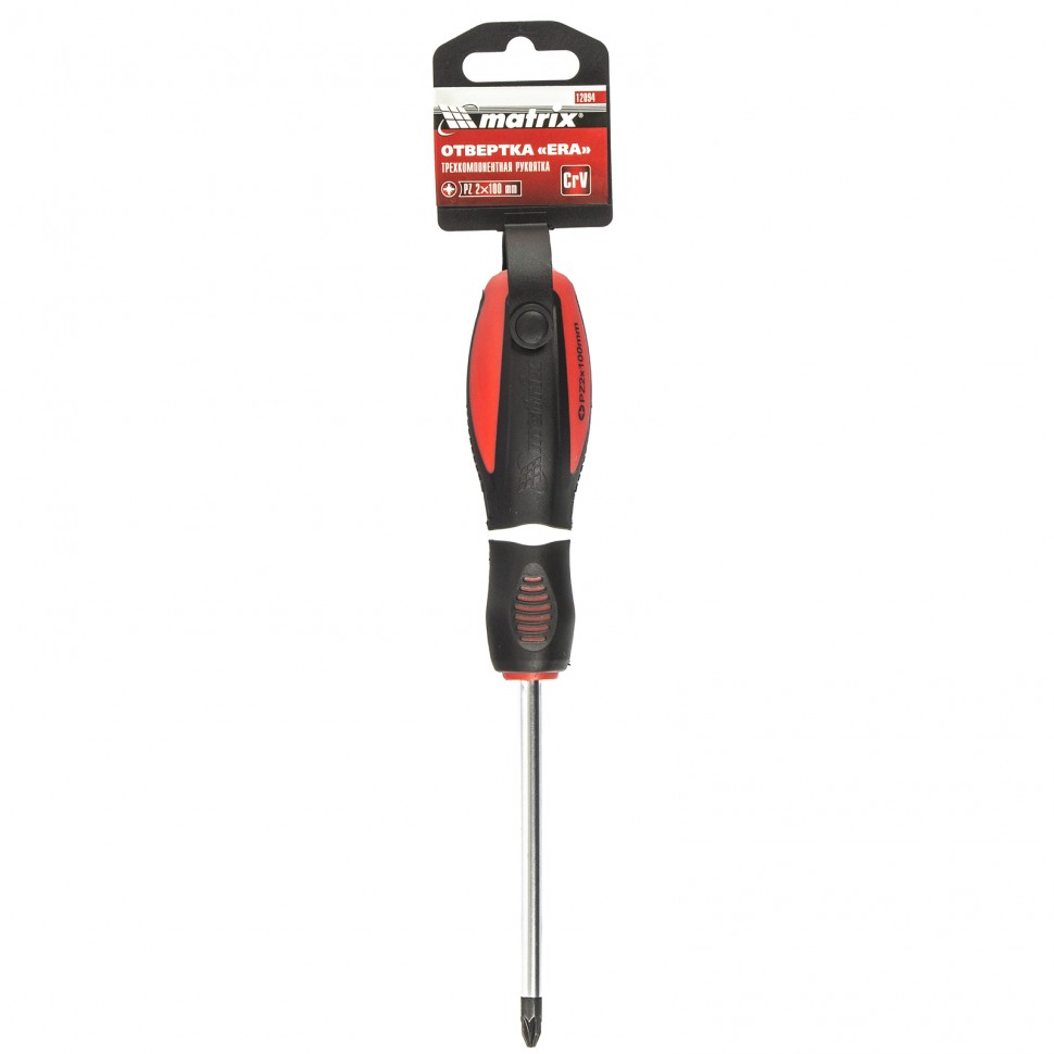 Отвертка "Era", PZ2 x 100 мм, CrV, трехкомпонентная рукоятка Matrix (12094)