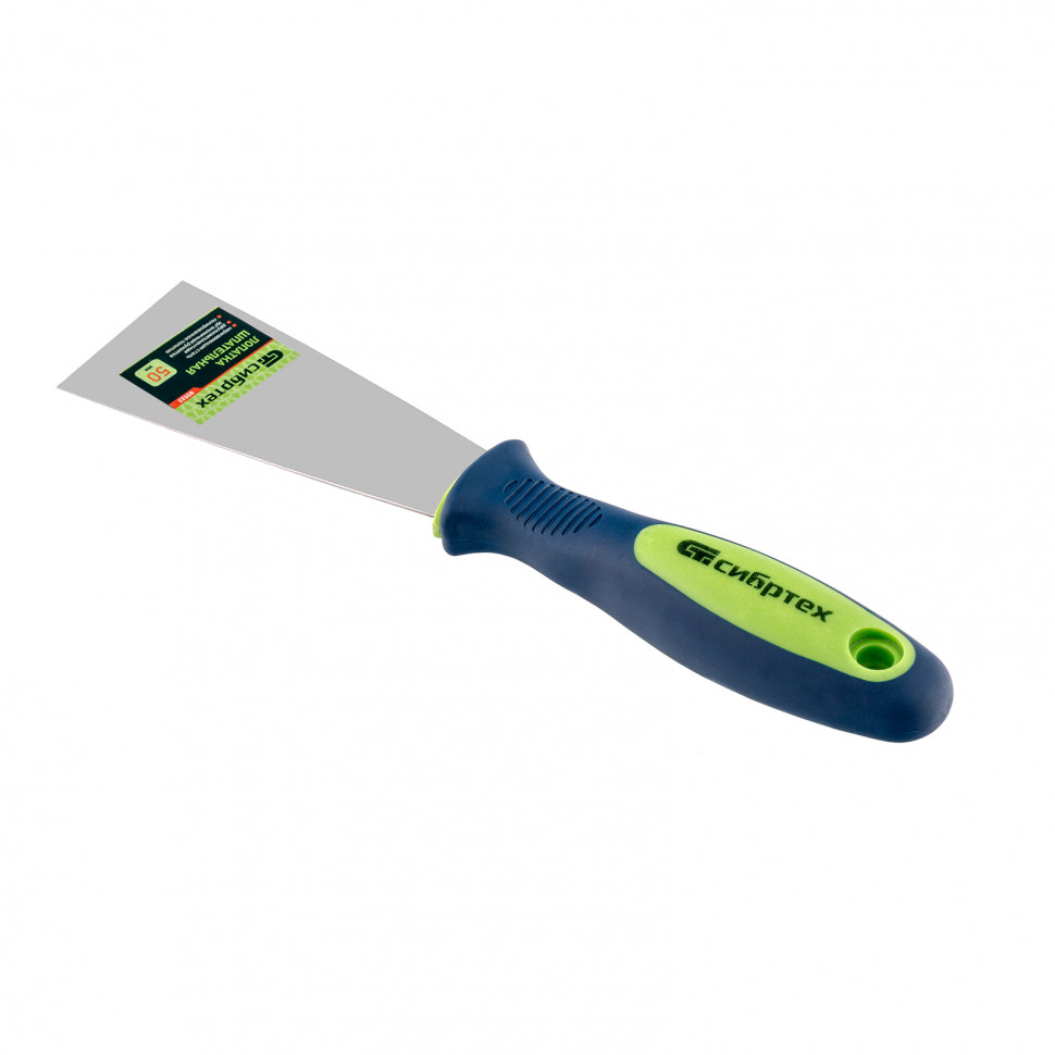 Шпательная лопатка из нержавеющей стали, 50 мм, двухкомпонентная ручка Сибртех (85522)