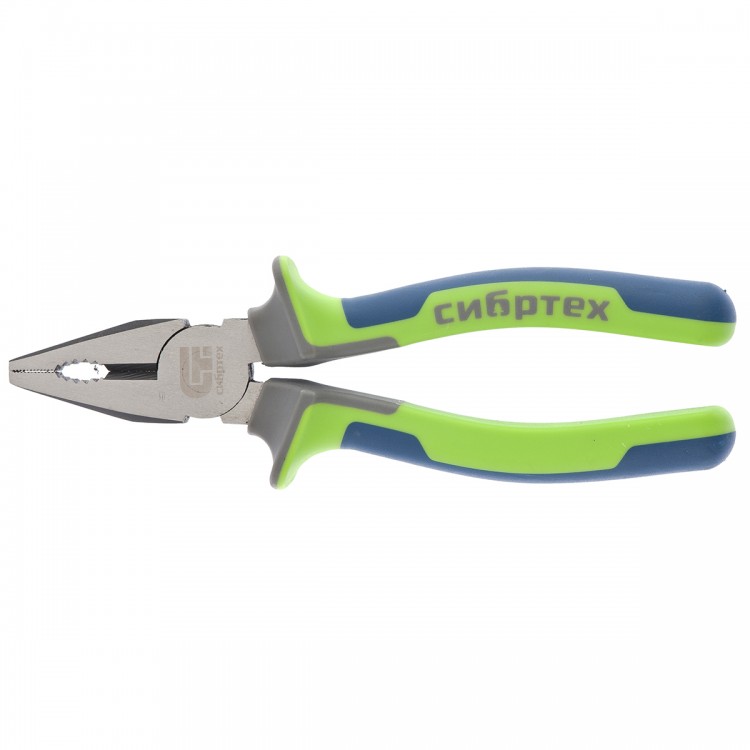 Плоскогубцы комбинированные, 180 мм, фосфатирование, трехкомпонентные рукоятки Сибртех (17054)