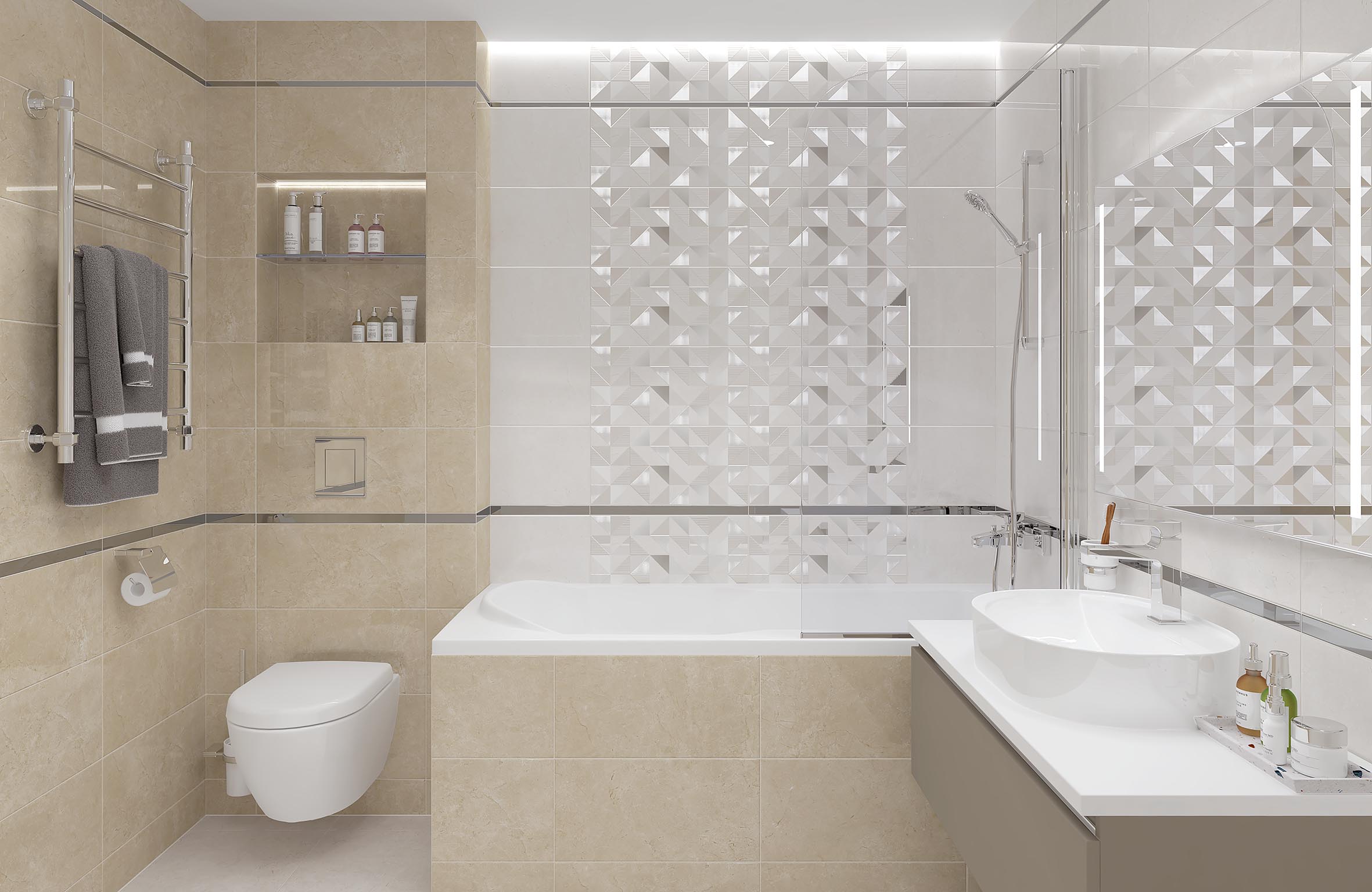 Slim бежевый 25x50