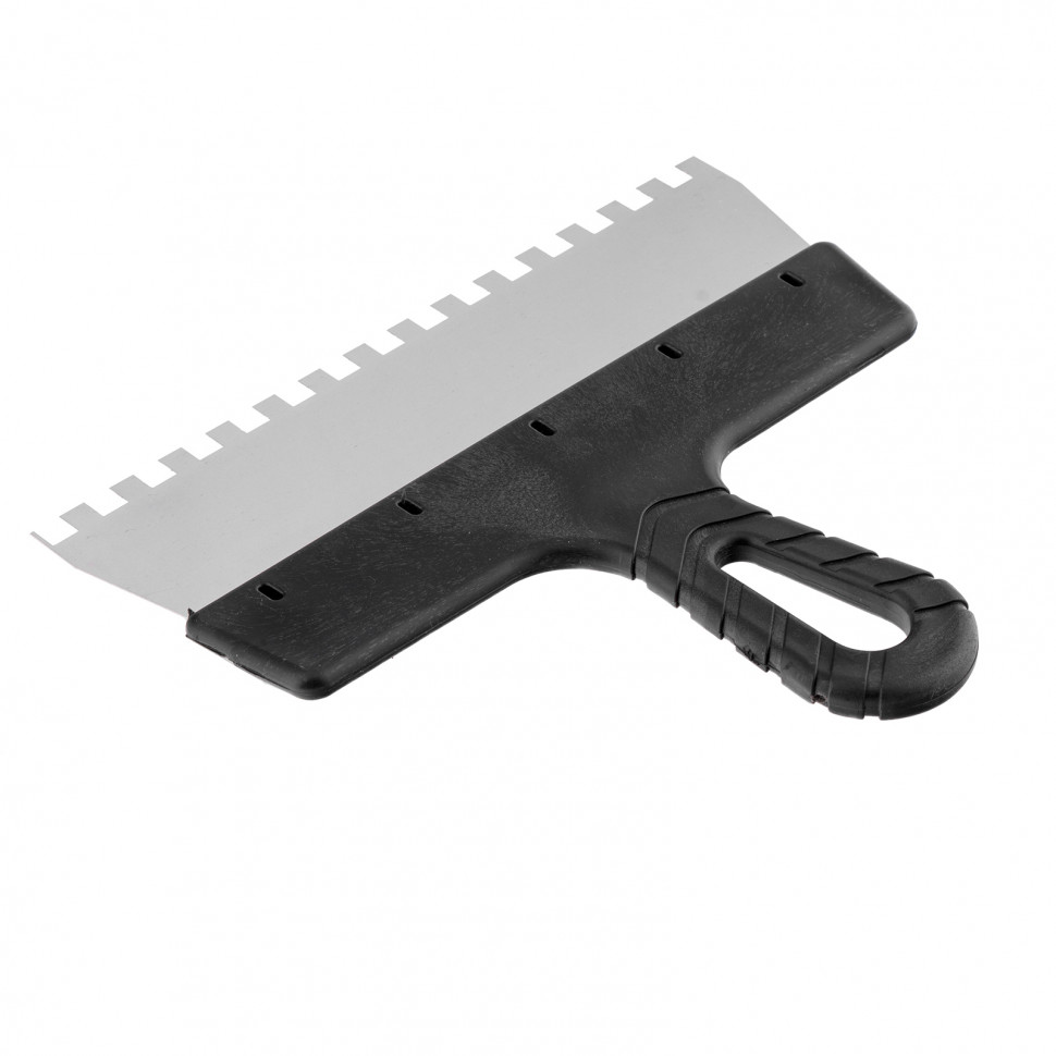 Шпатель из нержавеющей стали, 250 мм, зуб 8 х 8 мм, пластмассовая ручка Sparta (85143)