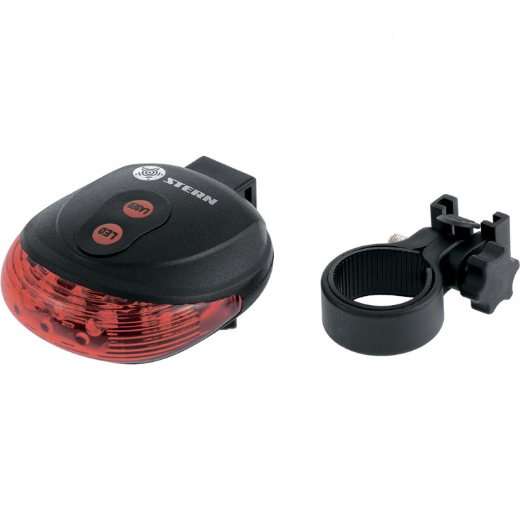 Фонарь велосипедный с лазерным обозначением габаритов, 5 Led + 2 лазера, 2хААА Stern (90559)