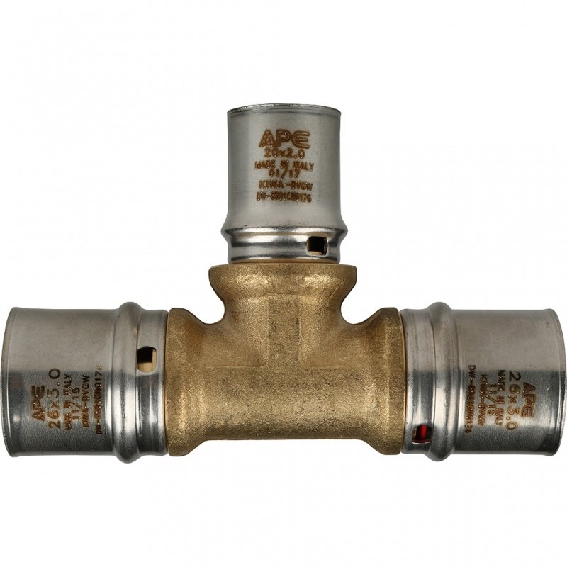 Тройник переходной под пресс 26 x 20 x 26 STOUT для МП труб