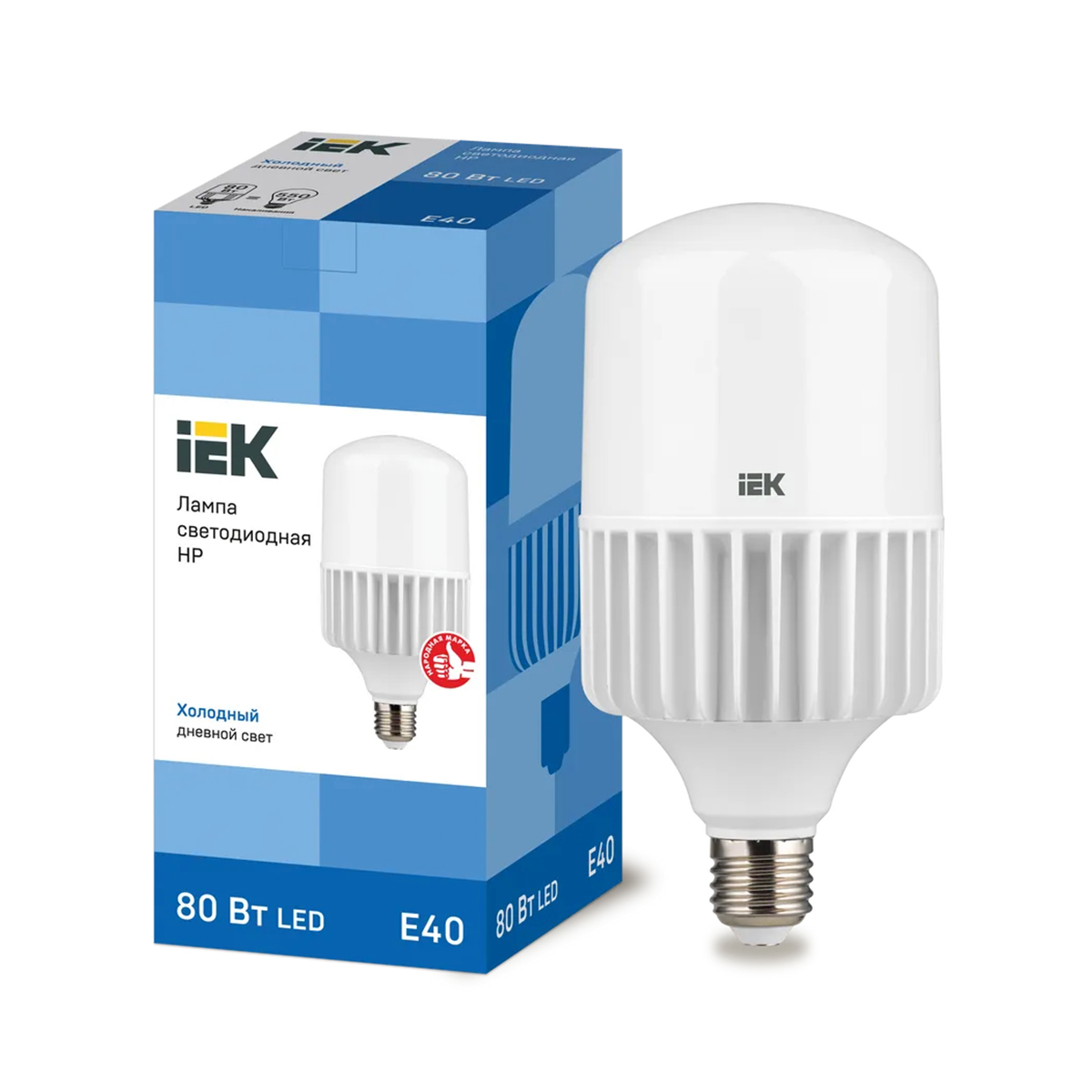 Лампа светодиодная (led) "iek" hp 80w 6500 к e40, холод. свет (8)