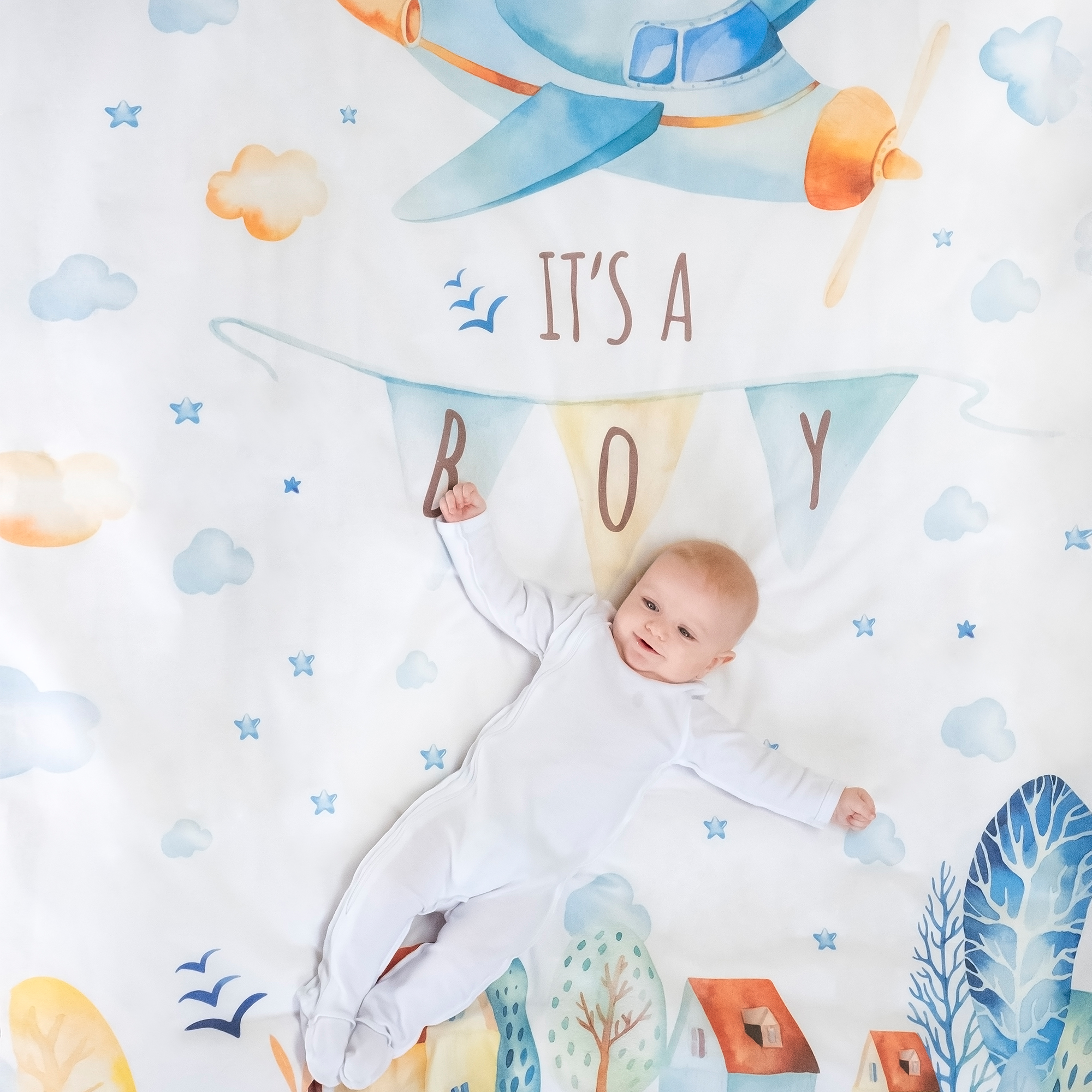 Постельное белье "облачко" для новорожденных it’s a boy (бязь-люкс) (1)