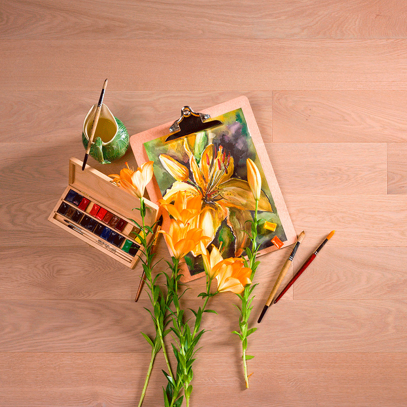 Паркетная доска Coswick Авторская 3-х слойная CosLoc 1153-1531 Титановый буфф (Порода: Дуб)