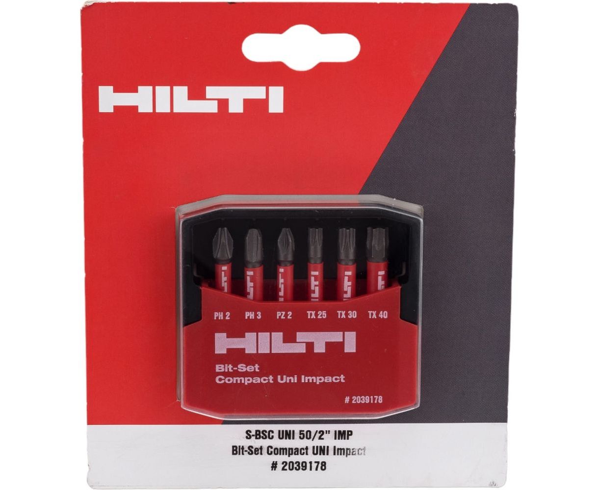 НАБОР НАСАДОК БИТ HILTI S-BSC+ UNI 50/2 IMP 6 штук 2039178