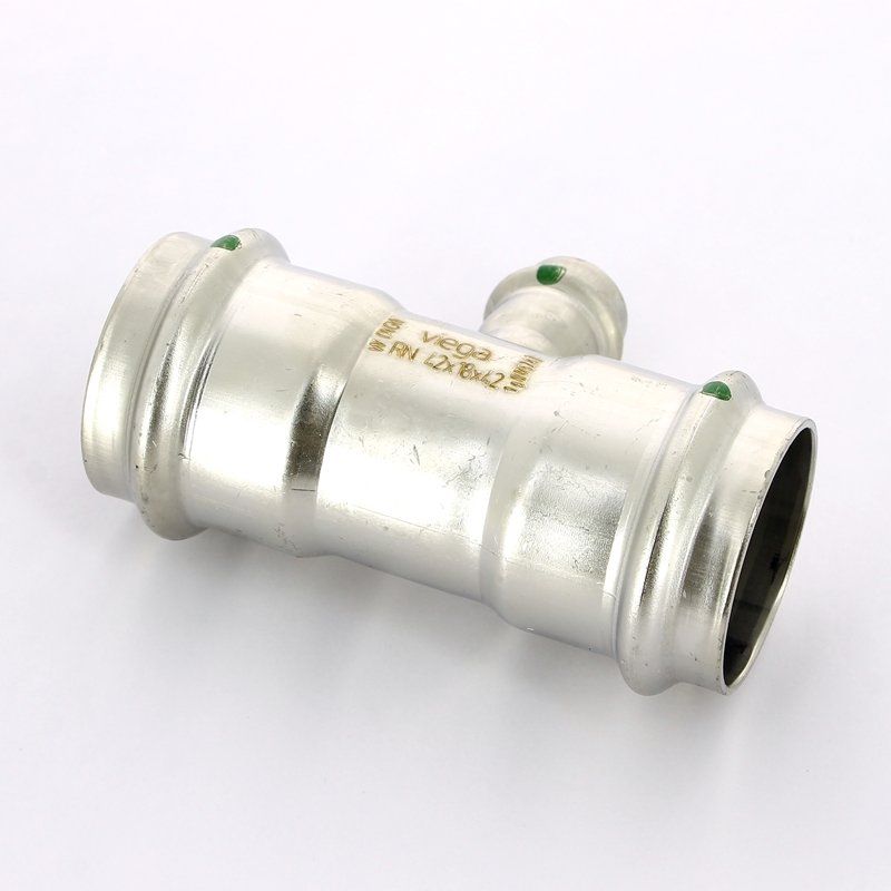 Тройник пресс 42х18х42 нержавеющая сталь Sanpress Inox VIEGA