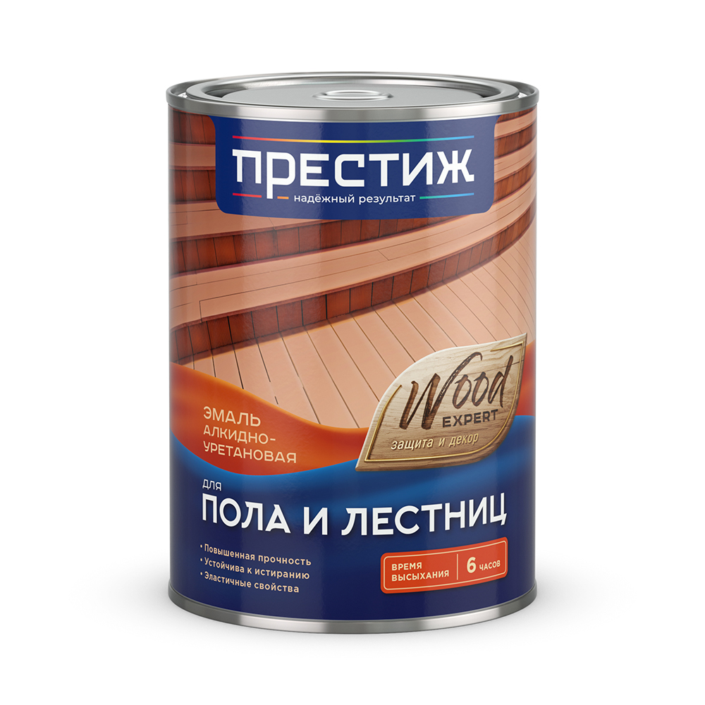 Эмаль для пола алкидно-уретан. быстросохн. желто-коричневая  0,9 кг (1/6) "престиж"