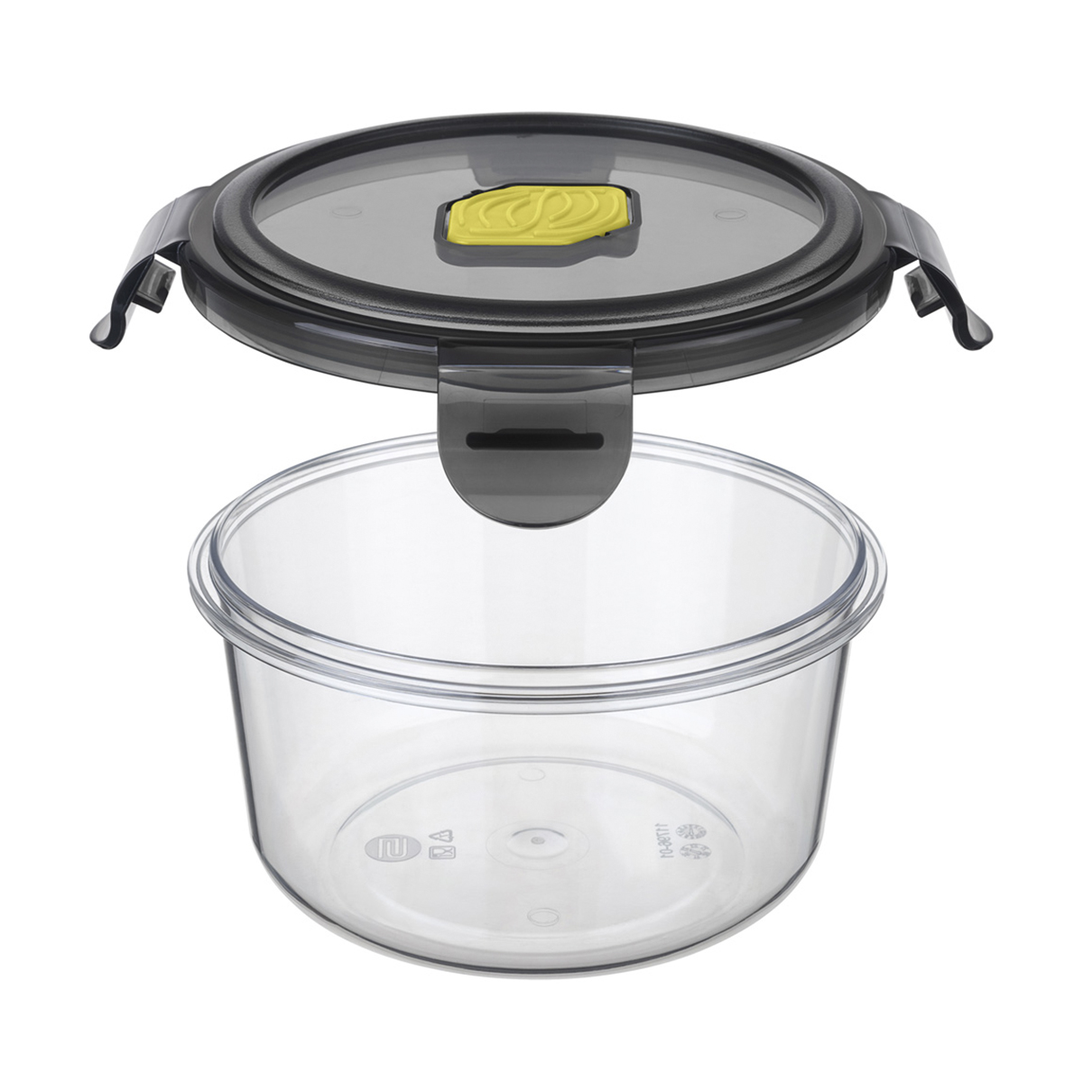 Контейнер для продуктов с клапаном "brilliant" 0,6 л круглый (черный) (1/12) "бытпласт"