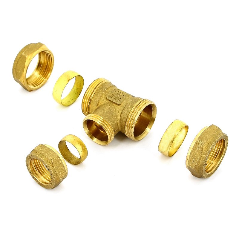 Тройник 22 х 15 х 22 обжим TIEMME