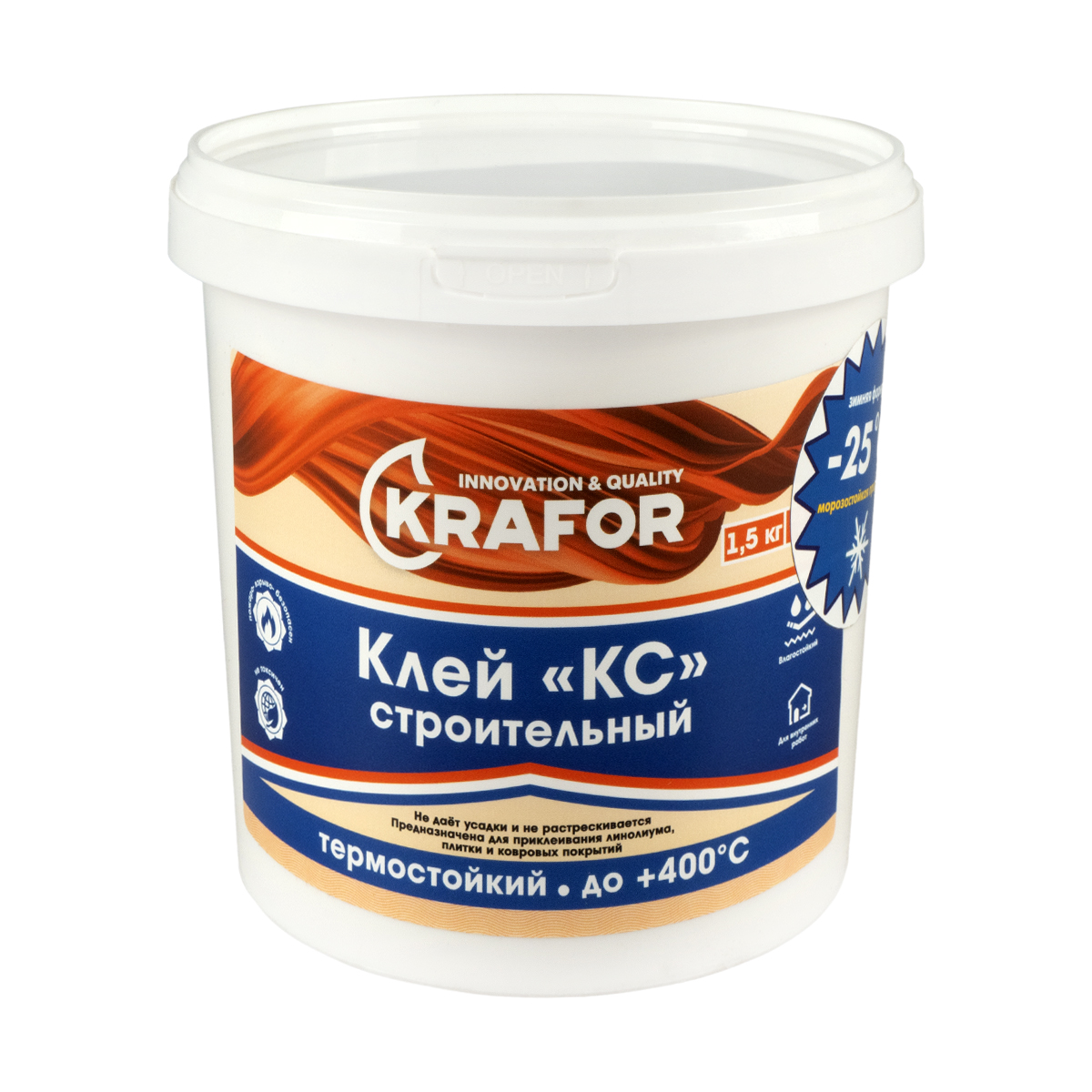 Клей универсальный кс  1,5 кг (1/6) "krafor"