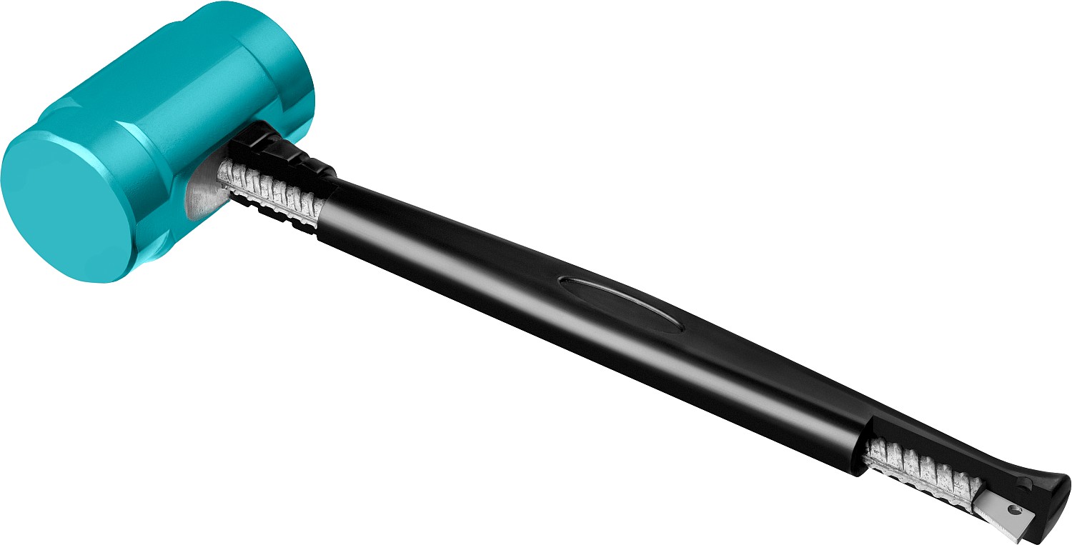 СИБИН 10 кг, 720 мм, цельностальная кувалда с удлинённой обрезиненной рукояткой (20132-10)