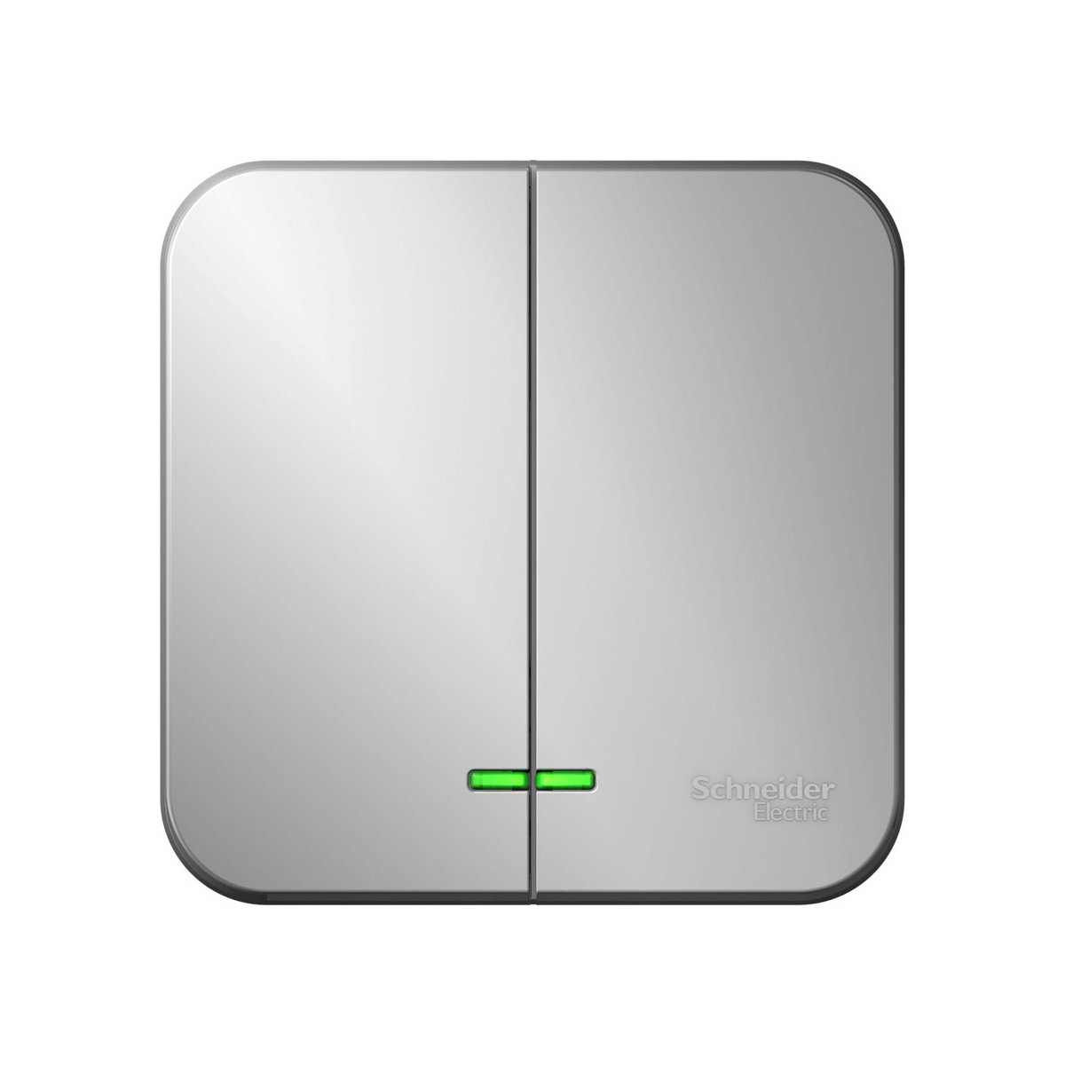 Выключатель открыт. уст. "blanca" 2-х кл. с индикатором 10а, алюминий (1/15/30) "schneider"