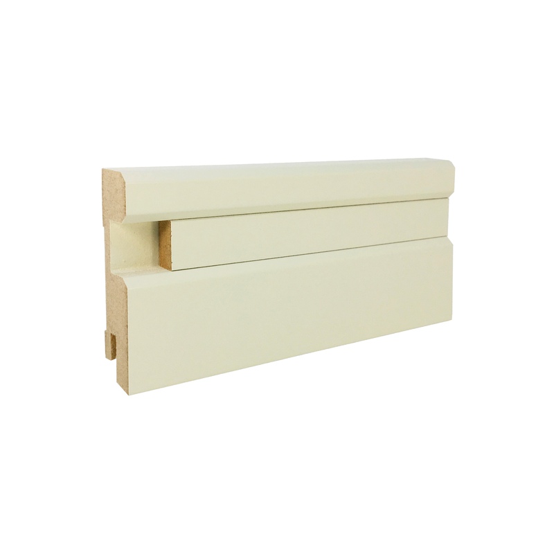 Плинтус CROWNWOOD МДФ F3-VF3 грунтованный + вставка гладкая 8х18 грунтованная