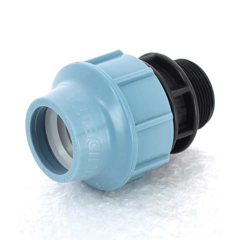 Муфта ПНД обжимная НР 40 х 1"1/2 для водопроводных труб UNIDELTA