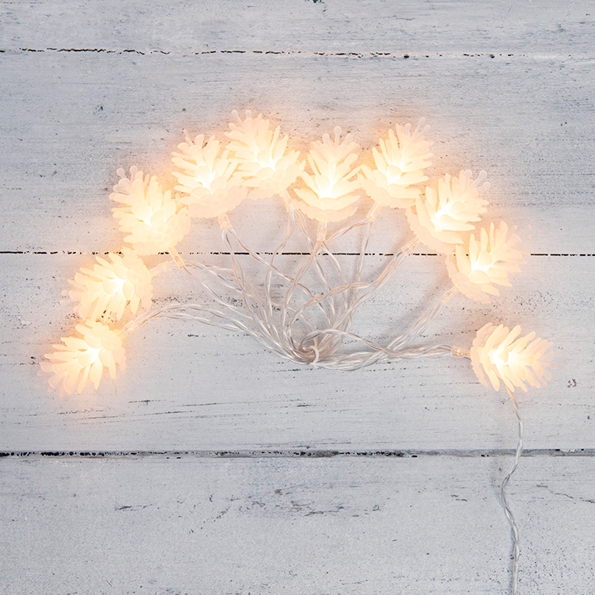 Электрогирлянда "шишки" 1,5 м, 10 теплых ламп, шнур прозр. (1/48) "neon-night" 303-098