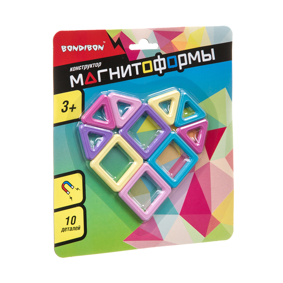 Конструктор "магнитоформы" 10 деталей "bondibon" вв4406