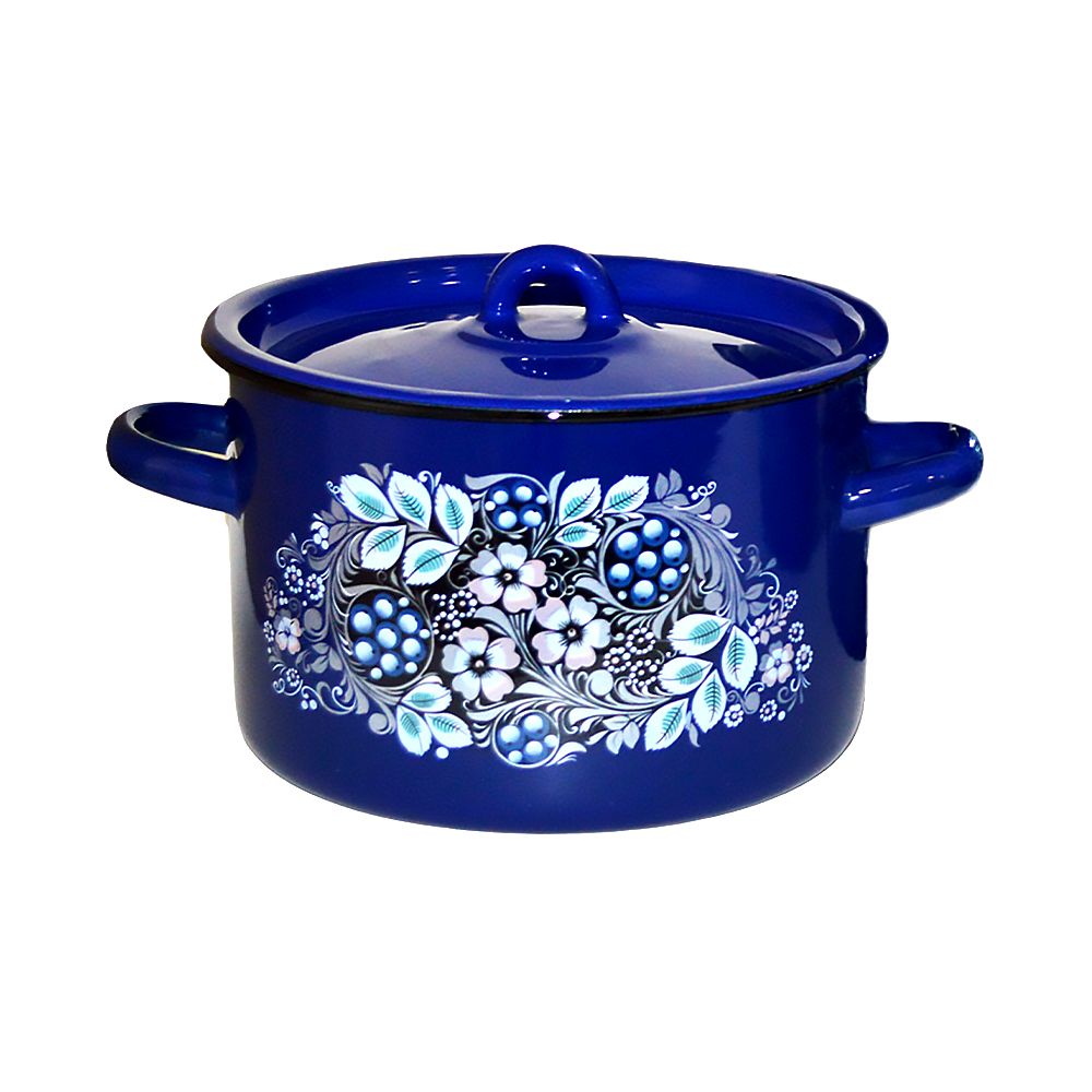 Кастрюля эмалиров. с крышкой декор. 4,5 л (1/4) "стальэмаль"  1с17с