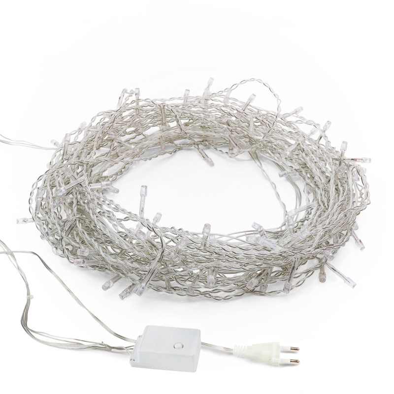 Электрогирлянда "дождь" 1,5*1 м, 96 синих ламп, шнур прозр. (1/48) "neon-night" 235-023