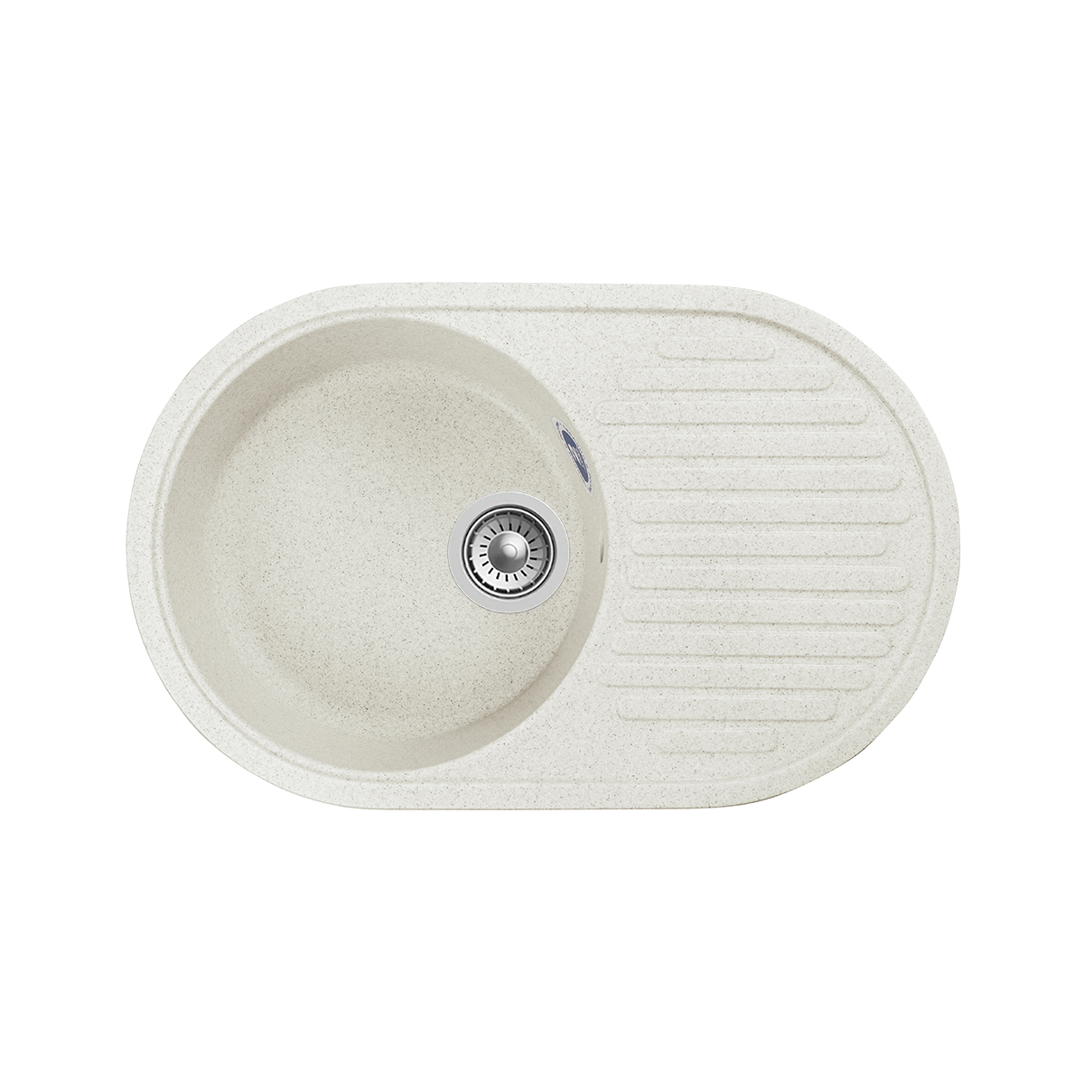 Мойка для кухни врезная искуств. камень gs-18-331 с крылом 730*460 мм белая "granstones"