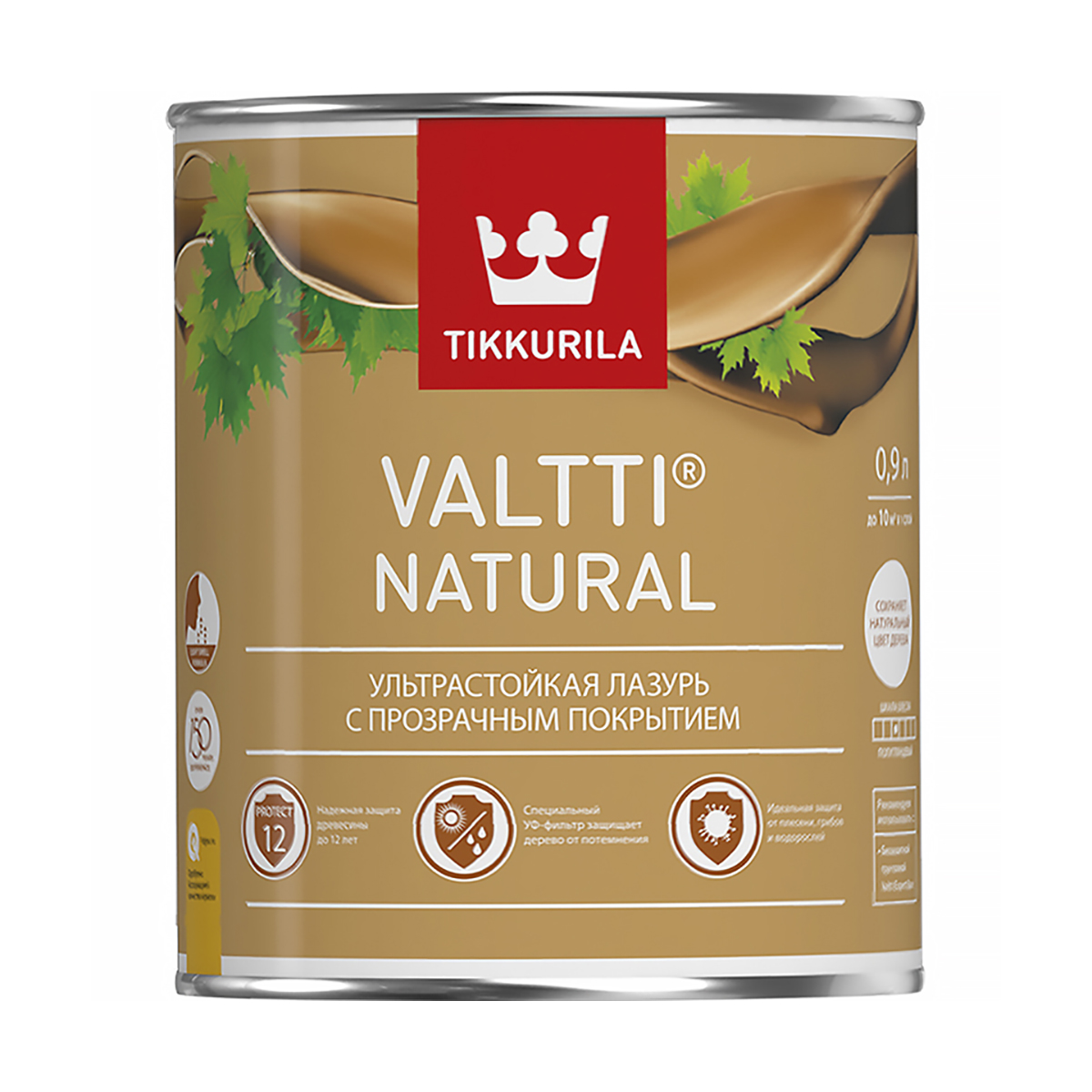 Валтти natural  0,9 л (1/6)  ультрастойкая лазурь  бесцветная "тиккурила"