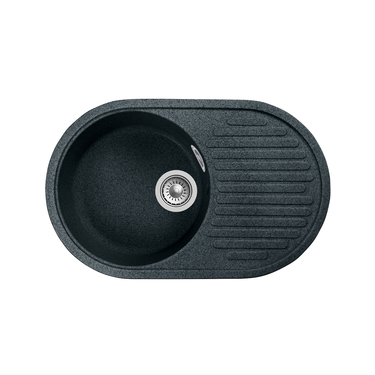 Мойка для кухни врезная искуств. камень gs-18-308 с крылом 730*460 мм черная "granstones"