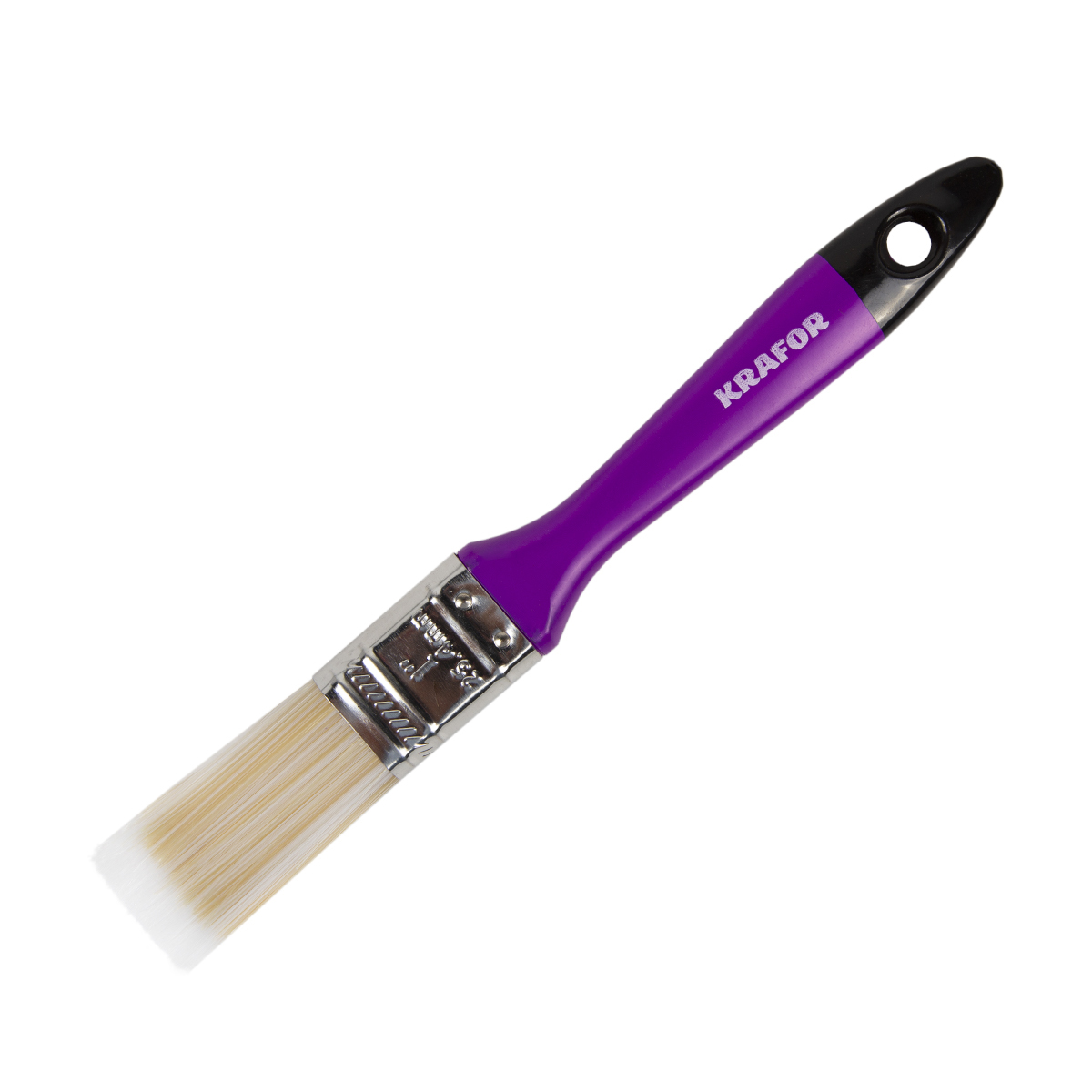 Кисть плоская искуств.щетина  №1 /25 мм  (12/480) пласт.ручка "krafor" 006-0010