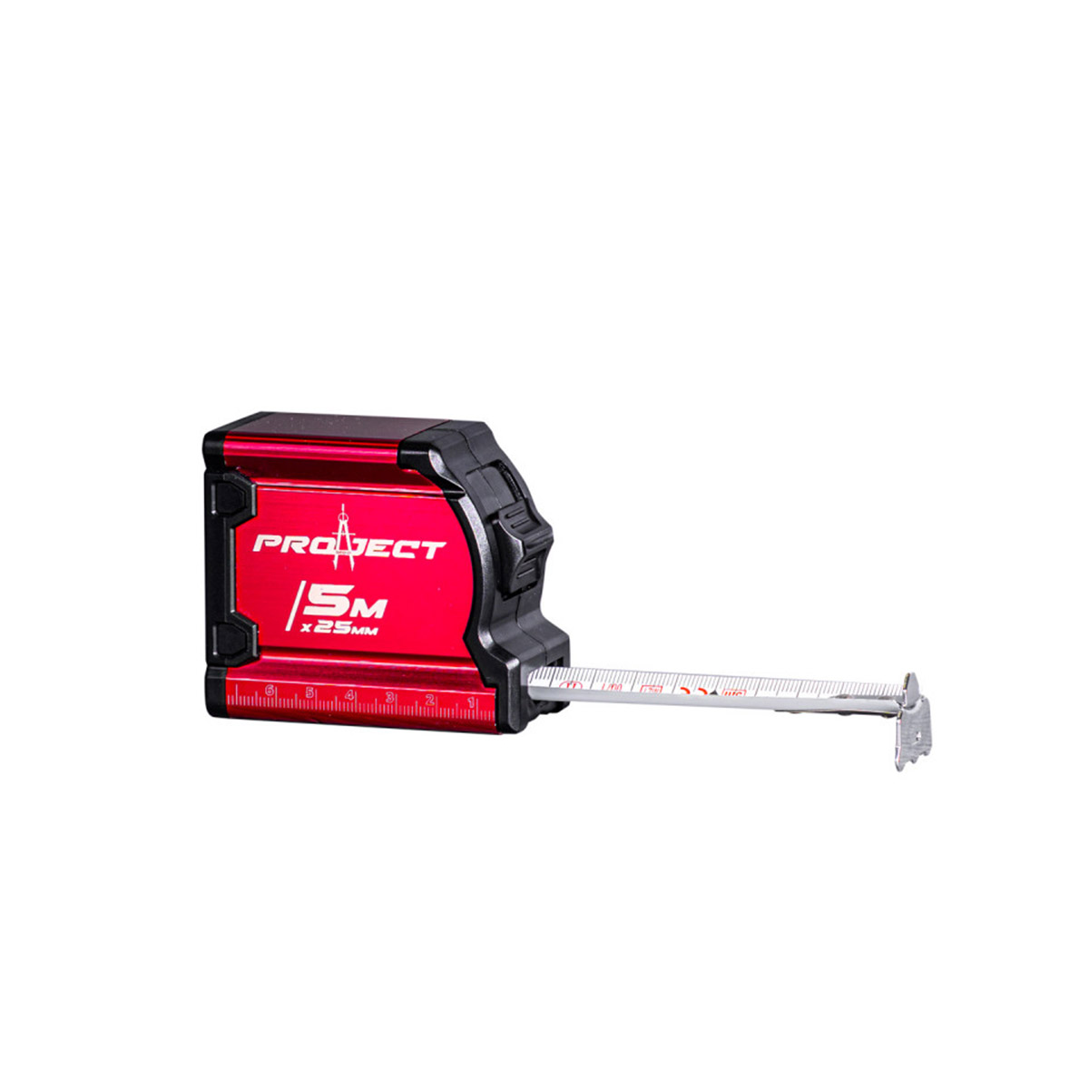 Рулетка с автостопом алюм.корпус 5 м/25 мм  (1/12/48) "beorol"